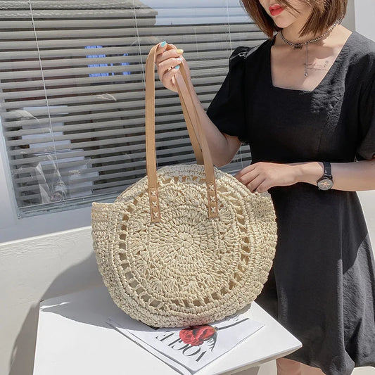 Summer Round Straw Bags for Women