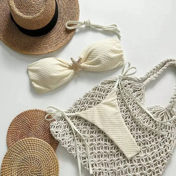 Swimsuit Solid Color Bikini European and American Sexy